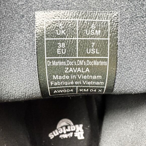 Dr. Martens Zavala Black Leather Combat Boots Women's EU 38 Lace Up - Picture 11 of 11